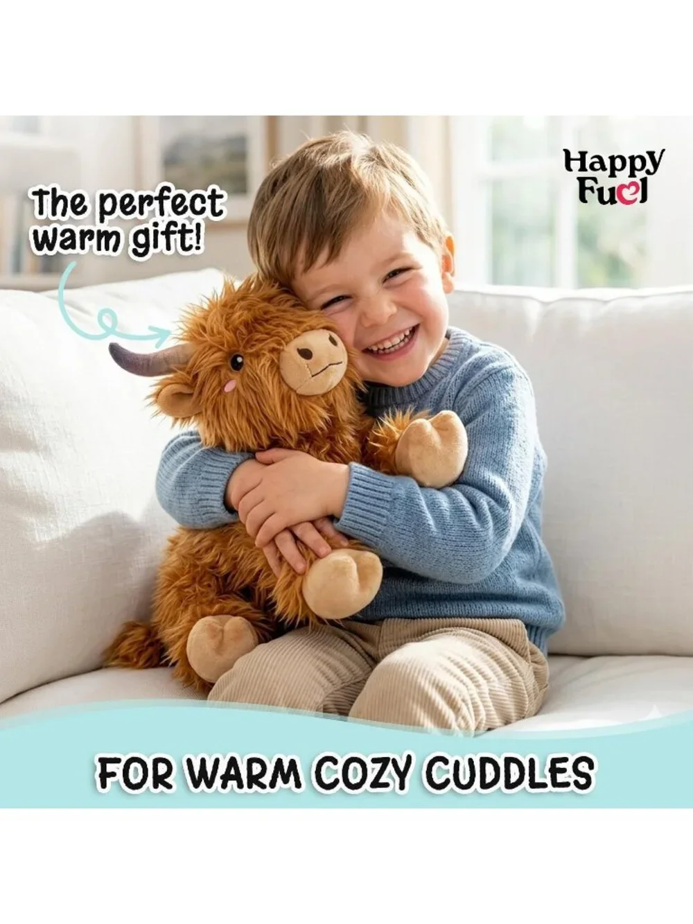 Highland Cow Weighted Plush 1.5 Lb Microwavable Heating Pad Cute Toy